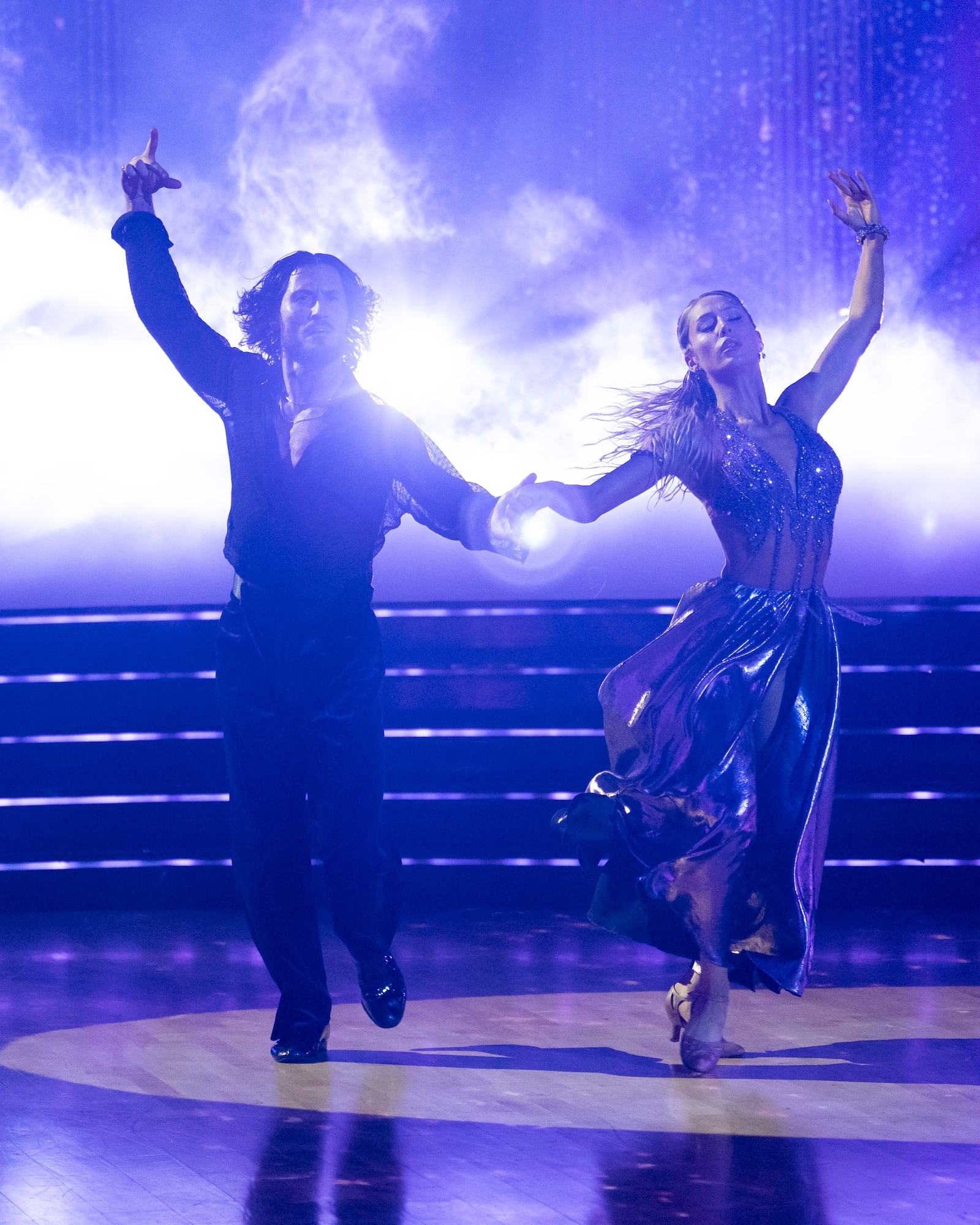 Valentin Chmerkovskiy with his dance partner, social media influencer Alix Earle, on season 35 of "Dancing with the Stars".