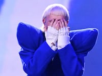 Joost Klein representing the Netherlands with the song "Europapa" performs on stage during the second semi-final of the 68th edition of the Eurovision Song Contest (ESC) at the Malmo Arena, in Malmo, Sweden, on May 9, 2024.