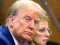 Former president Donald Trump appears with his lawyer Susan Necheles for a pre-trial hearing in a hush money case