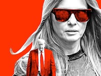 A photo illustration of Melania and Donald Trump
