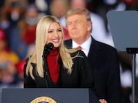 White House Senior adviser Ivanka Trump speaks in front of President Donald Trump.