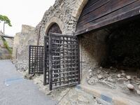 A view of the skeletons of the fugitive victims of the eruption of Vesuvius in 79 AD on the ancient beach, open to the public for the first time, in the archaeological excavations of Herculaneum.