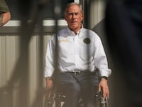 Texas Governor Greg Abbot at the southern border in Edinburg, Texas, U.S. November 19, 2023.