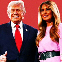 Donald Trump, Melania Trump animated illustration