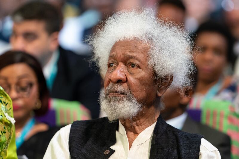 ACCRA, GHANA - JUNE 18: Professor Wole Soyinka, Nigerian Playwright and Essayist, Nobel Laureate in Literature, at the African Export-Import Bank (Afreximbank) Annual Meeting on June 18, 2023 at the Accra International Conference Center in Accra, Ghana. The event is to mark the high point of the bank’s year-long 30th-anniversary celebrations, under the theme “Delivering the Vision. Building Prosperity for Africans”. (Photo by Ernest Ankomah/Getty Images)