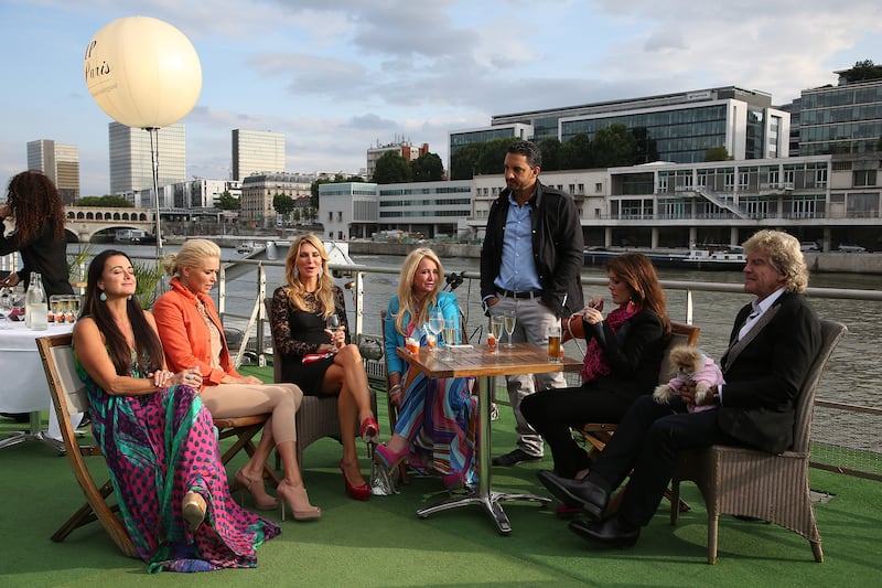 Photo still of Kyle Richards, Yolanda Foster, Brandi Glanville, Kim Richards, Mauricio Umansk, Lisa Vanderpump, and Ken Todd