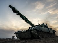 Ukrainian soldiers of a tank unit.