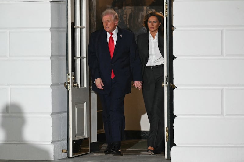 Trump and the first lady leave the White House for the Capitol for the State of the Union address.