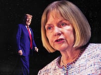 Former president Donald Trump and former federal judge Barbara Jones.
