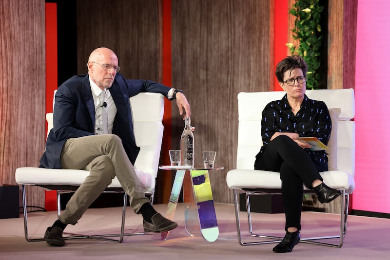Scott Galloway and Pivot co-host Kara Swisher in 2022.