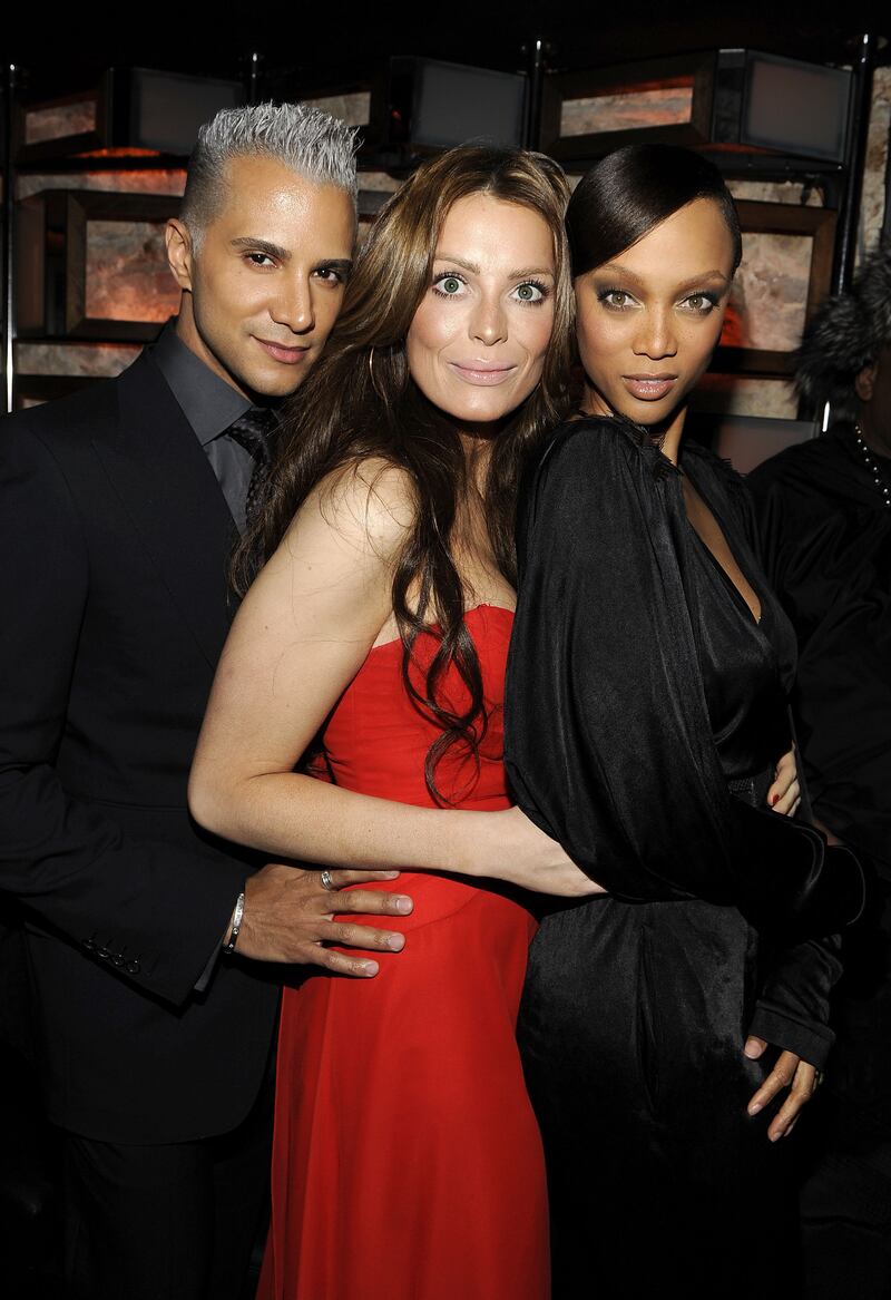 Jay Manuel, Yoanna House, and Tyra Banks at the CW Network Reality launch party in New York City in 2010.