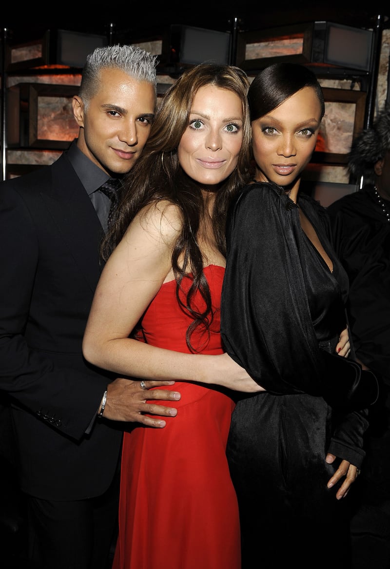 Jay Manuel, Yoanna House, and Tyra Banks at the CW Network Reality launch party in New York City in 2010.