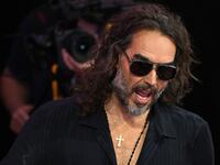 Comedian and actor Russell Brand attends the fourth day of the Republican National Convention at the Fiserv Forum on July 18, 2024 in Milwaukee, Wisconsin.