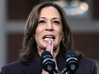 Kamala Harris speaks at Howard University in Washington, DC, on November 6, 2024.