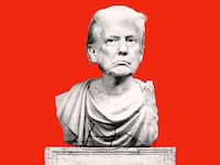 Donald Trump as marble Caesar but