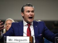 U.S. President-elect Donald Trump's nominee for Secretary of Defense Pete Hegseth testifies during his Senate Armed Services confirmation hearing on Capitol Hill on January 14, 2025 in Washington, DC.