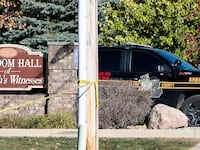 Emergency services respond to a shooting and fire at the Church of Jesus Christ of Latter-day Saints on September 28, 2025 in Grand Blanc, Michigan. Police said there are multiple victims and the shooter is down. (Photo by Bill Pugliano/Getty Images)