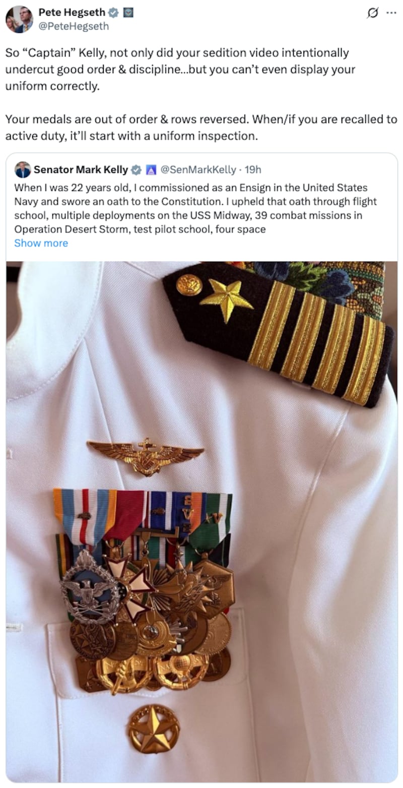 Hegseth's X post
