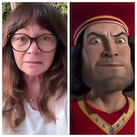 Valerie Bertinelli and Lord Farquaad from "Shrek"