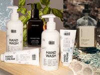 A collage of hand soaps.