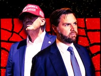 A photo illustration of Donald Trump and JD Vance.