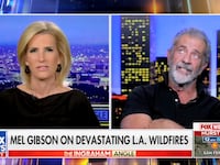 Mel Gibson speaks with Fox News' Laura Ingraham on Jan 10, 2025.