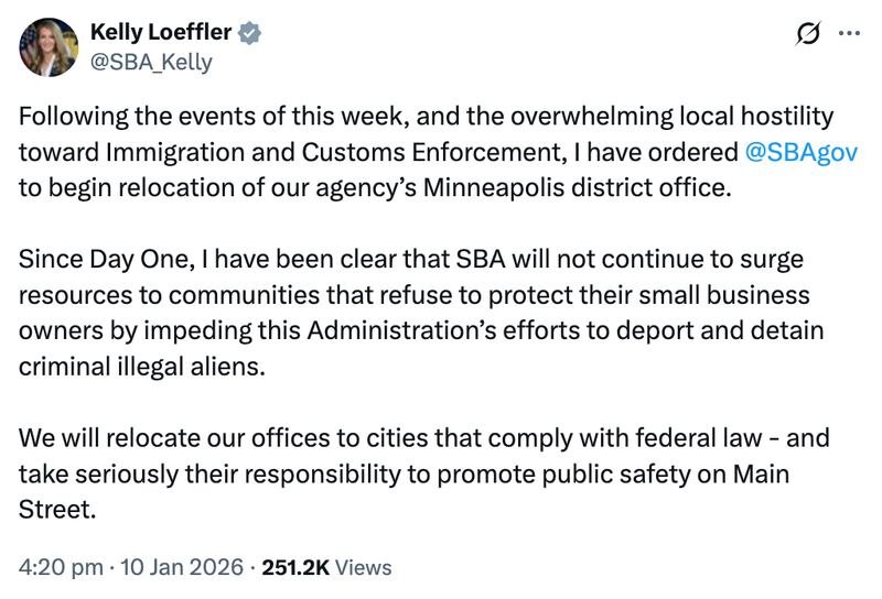 Kelly Loeffler X post