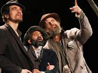 'Waiting for Godot' at TFANA, starring Michael Shannon as Estragon, Ajay Naidu as Pozzo, and Paul Sparks as Vladimir.