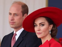 Britain's Prince William, Prince of Wales and Catherine, Princess of Wales attend a ceremonial welcome for The President and the First Lady of the Republic of Korea at Horse Guards Parade, in London, Britain on November 21, 2023.
