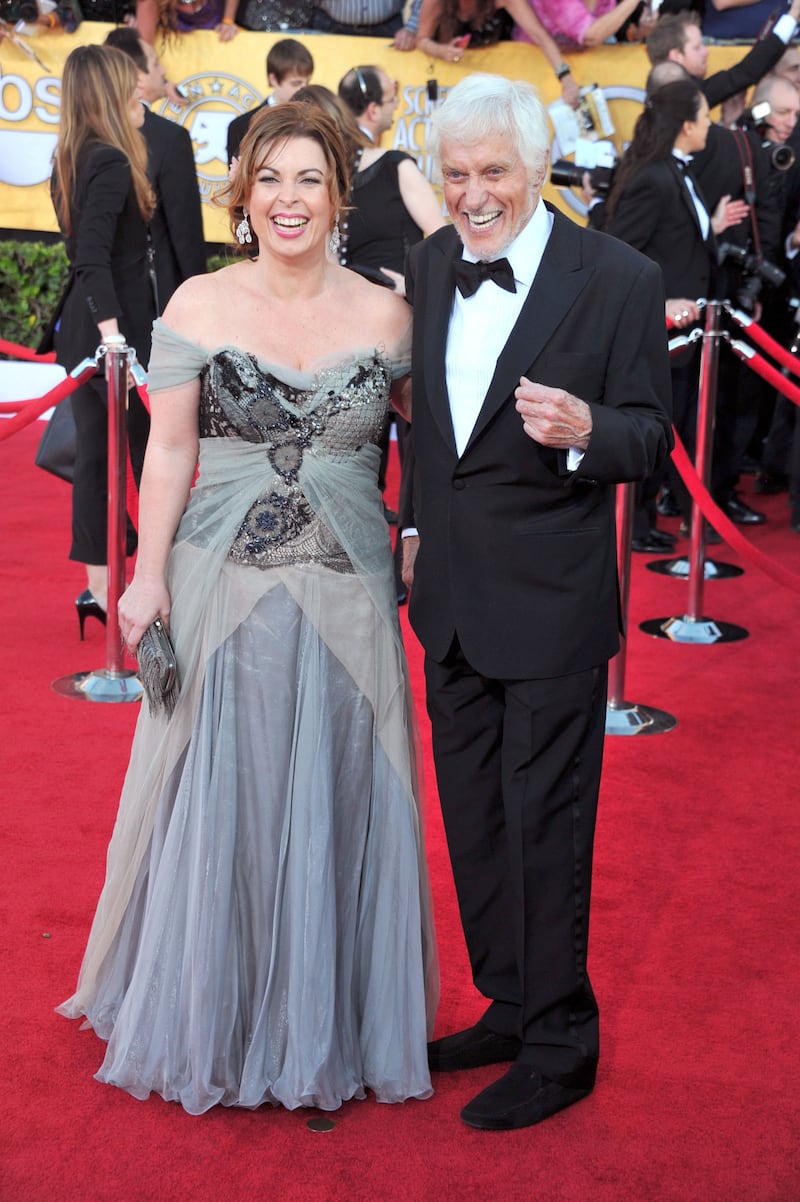 Arlene Silver and Dick Van Dyke walk the red carpet at the 18th Annual Screen Actors Guild Awards on January 29, 2012, in Los Angeles.