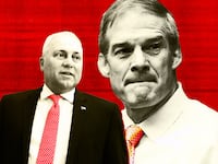 A photo illustration of Steve Scalise and Jim Jordan.