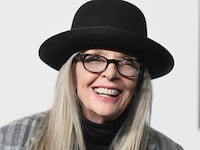 Diane Keaton at the Ralph Lauren Spring 2024 Ready To Wear Fashion Show at the Brooklyn Navy Yard on September 8, 2023 in Brooklyn, New York. (Photo by Gilbert Flores/WWD via Getty Images)