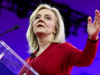 Britain's former Prime Minister Liz Truss speaks at the Conservative Political Action Conference (CPAC) annual meeting in National Harbor, Maryland, U.S., February 22, 2024.