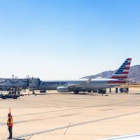 American Airlines plane at El Paso International Airport.