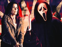 Neve Campbell and Ghostface in Scream 7.