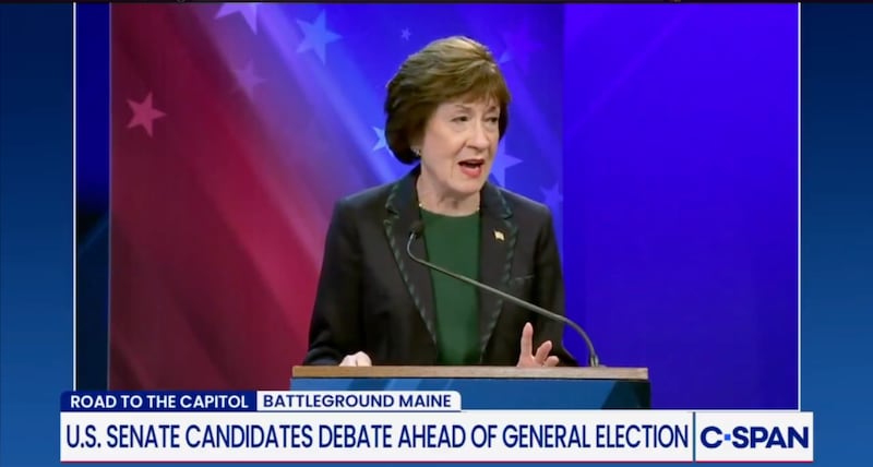 Sen. Susan Collins spars with Democratic challenger Troy Jackson in Maine.