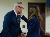 Actor Alec Baldwin and his wife Hilaria attend his trial on involuntary manslaughter in Santa Fe, New Mexico
