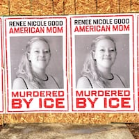 Businesses boarded up in parts of Minneapolis display posters of Renee Nicole Good