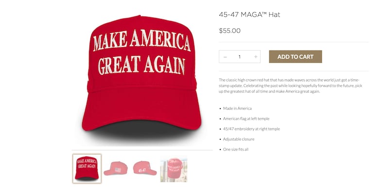 Trump's MAGA hat.