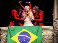 Lady Gaga performs in Brazil