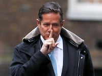 Banker Jes Staley arrives at 10 Downing Street in London, Jan. 11, 2018.