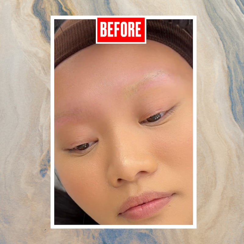 Eyebrow transformation before and after