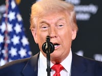 President Donald Trump speaks during the unveiling of the Kennedy Center Honors nominees on August 13, 2025, at the Kennedy Center in Washington, DC.