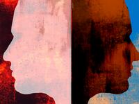 two faces away from each other silhouette bipolar disorder kanye west ye tortured genius
