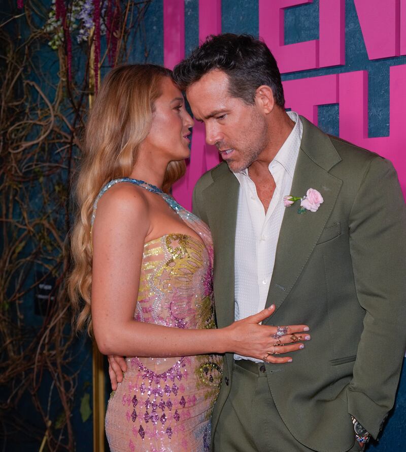 NEW YORK, NEW YORK - AUGUST 06: Blake Lively and Ryan Reynolds attend the "It Ends With Us" New York Premiere at AMC Lincoln Square Theater on August 6, 2024 in New York City. (Photo by Gotham/WireImage)