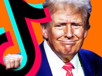 Donald Trump with the TikTok logo