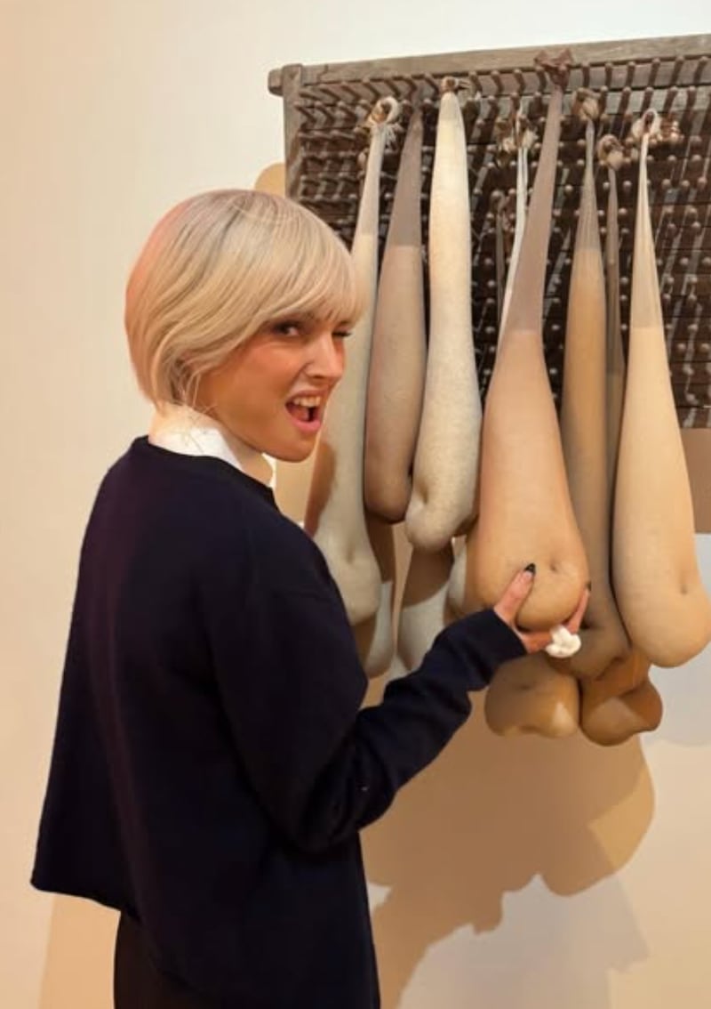 Natalie Portman in a blonde wig as seen on her Instagram.