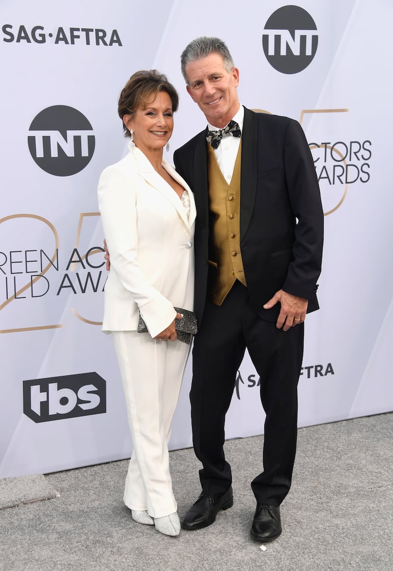 SAG-AFTRA President Gabrielle Carteris and Charles Isaacs attend the 25th Annual Screen Actors Guild Awards at The Shrine Auditorium on January 27, 2019.