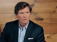 Tucker Carlson interviewing Donald Trump.