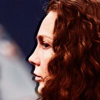 A photo illustration showing Kaitlin Armstrong in the courtroom.